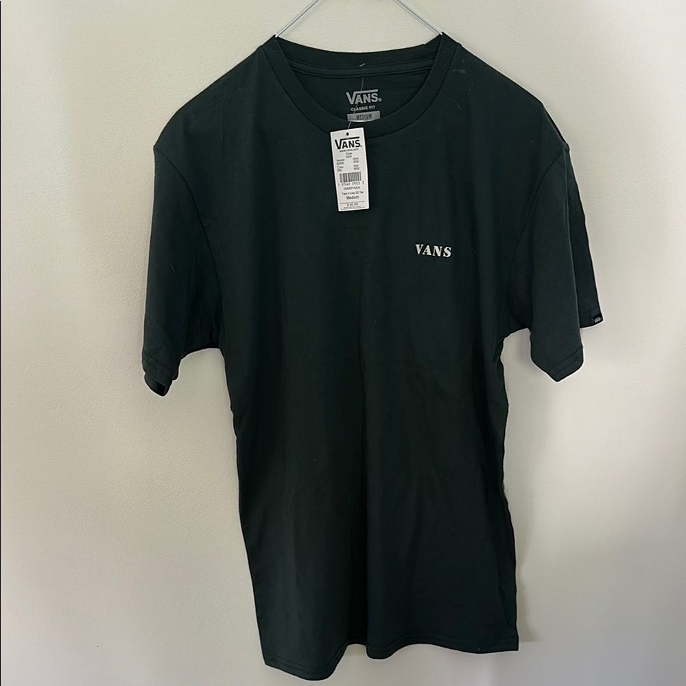 Vans Dark Green Short Sleeve Tees Casual Cotton